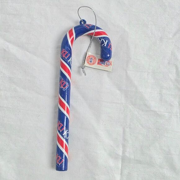 Kansas Jayhawks KU Candy Cane Ornament Licensed NCAA - Picture 3 of 4